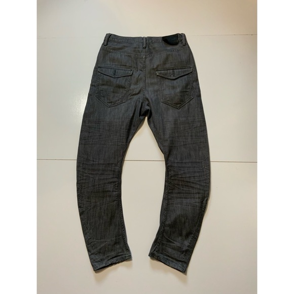 Allsaints Spitalfields Quarry Split Gray Button Fly Tapered Denim Jeans - Picture 2 of 12